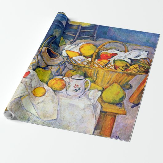 Papier Cadeau Encore la vie avec panier de fruits, Paul Cezanne (Déroulé)