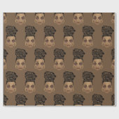 Papier Cadeau Encourageant les femmes noires, cheveux naturels,  (Plat)