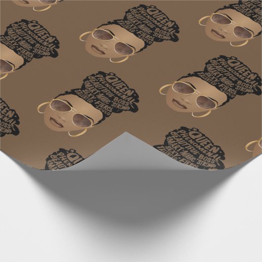 Papier Cadeau Encourageant les femmes noires, cheveux naturels, (Coin)