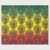 Papier Cadeau Encourager les femmes noires, rouge or vert (Plat)