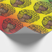 Papier Cadeau Encourager les femmes noires, rouge or vert (Coin)