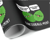 Papier Cadeau Encouragez la menthe Positive Mint Pun Dark BG (Coin rond)