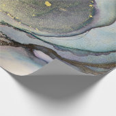 Papier Cadeau Encre Abstraite d'alcool brillant violet Turquoise (Coin)