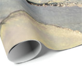 Papier Cadeau Encre Abstraite d'alcool brillant violet Turquoise (Coin rond)