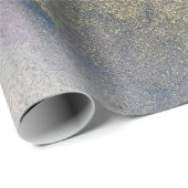 Papier Cadeau Encre Abstraite d'alcool brillant violet Turquoise (Coin rond)