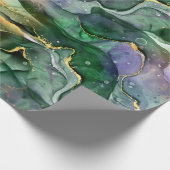 Papier Cadeau encre bleue verte abstraite (Coin)