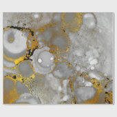 Papier Cadeau Encre Cuivre Or Liquide Peinture Gris Noir Blanc (Plat)