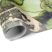 Papier Cadeau Encre d'alcool noir Jade Green (Coin rond)