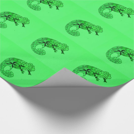 Papier Cadeau encre de caméléon vert (Coin)