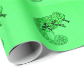 Papier Cadeau encre de caméléon vert (Coin rond)