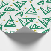 Papier Cadeau Encre entièrement moderne dessinant des arbres de  (Coin)