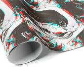 Papier Cadeau Encre Marbrée : Texture Glitch Distortie. (Coin rond)