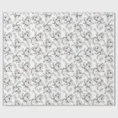 Papier Cadeau Encre tirée à la main Magnolia Flower Envelopper c (Plat)