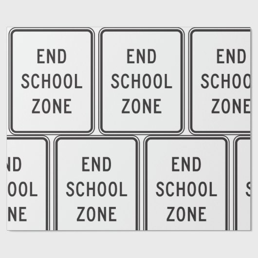 Papier Cadeau End School Zone Traffic Sign (Plat)