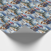 Papier Cadeau Energetic Blue Heeler Dog Winter Creek Christmas (Coin)