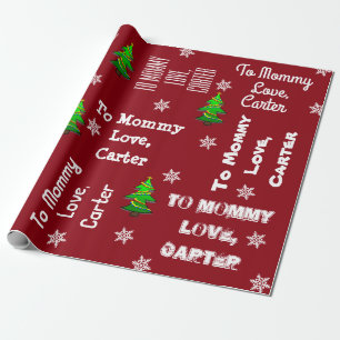 Papier Cadeau Enfant donnant Noël personnalisé par cadeau