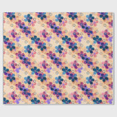 Papier Cadeau Enfants Abstraits mignon dessin animé fleurs fleur (Plat)