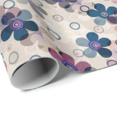 Papier Cadeau Enfants Abstraits mignon dessin animé fleurs fleur (Coin rond)