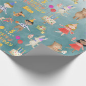 Papier Cadeau Enfants Ajouter Leur Nom Et Âge Bonne fête d'anniv (Coin)