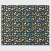 Papier Cadeau Enfants Amusants Forêt Animaux Lapin Lapin Lapin F (Plat)