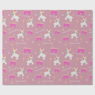 Papier Cadeau Enfants Christian Noël nativité fun rose