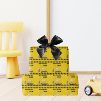 Papier Cadeau Enfants Construction Véhicules Garçons Anniversair
