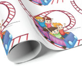 Papier Cadeau Enfants courageux montant dans un tour de (Coin rond)