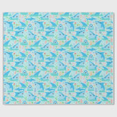 Papier Cadeau Enfants D'Anniversaire Du Requin En Mer (Plat)