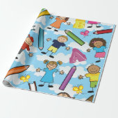 Papier Cadeau Enfants de l'école ABC (Déroulé)