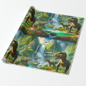 Papier Cadeau Enfants Dinosaures Jungle Imprimer (Déroulé)