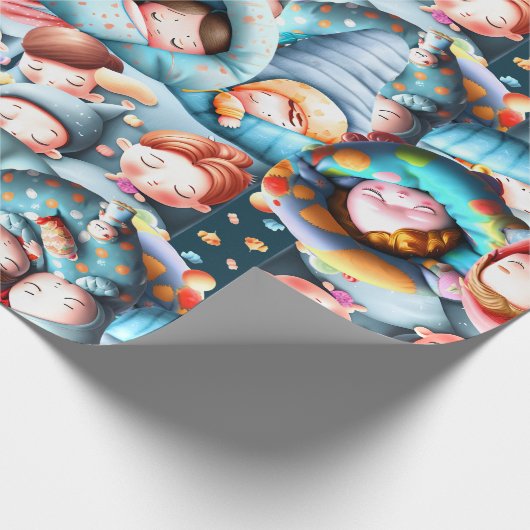 Papier Cadeau Enfants dormant couchage sommeil sommeil sommeil p (Coin)