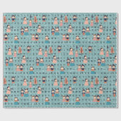 Papier Cadeau Enfants en Hanbok coréen traditionnel (Sage) (Plat)