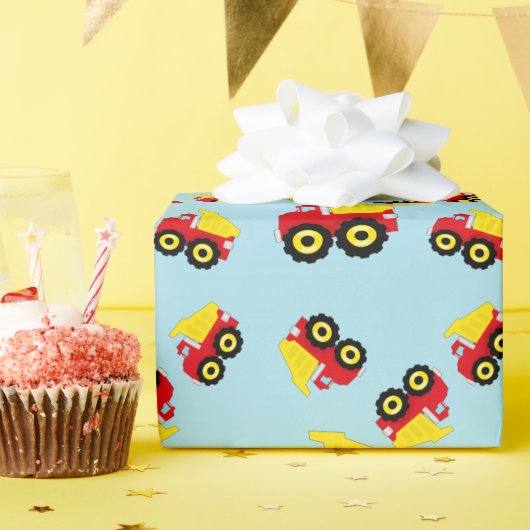 Papier Cadeau Enfants garçons Construction camion (Fête d'anniversaire)