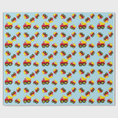 Papier Cadeau Enfants garçons Construction camion (Plat)