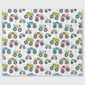 Papier Cadeau Enfants Grandes Roues Voitures Et Camions (Plat)