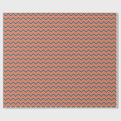 Papier Cadeau Enfants Halloween Chevron Bold Orange Noir Blanc (Plat)
