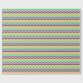 Papier Cadeau Enfants Halloween Chevron vert pourpre noir orange (Plat)