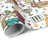 Papier Cadeau Enfants heureux Anniversaire papier enveloppant (Coin rond)