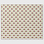 Papier Cadeau Enfants Joli Hérisson transportant des pommes sour (Plat)