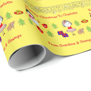 Papier Cadeau Enfants Jote Noël Motif Personnalisé