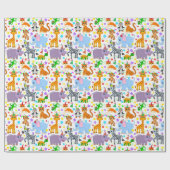 Papier Cadeau Enfants Joyeux anniversaire animal (Plat)