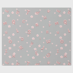 Papier Cadeau Enfants mignons ABC Alphabet flower Enfants B2S