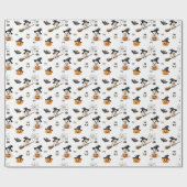 Papier Cadeau Enfants mignons d'Halloween (Plat)