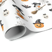 Papier Cadeau Enfants mignons d'Halloween (Coin rond)