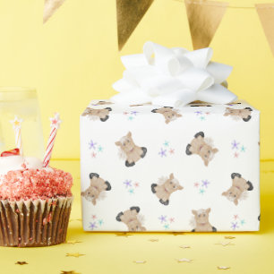 Papier Cadeau Enfants mignons Horse Barnyard Animaux de ferme