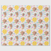 Papier Cadeau Enfants mignons Ist Anniversaire Rainbow Photo Hea (Plat)