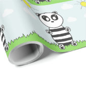 Papier Cadeau Enfants Panda (Coin rond)