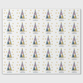 Papier Cadeau enfants personnalisation moderne minima noël (Plat)