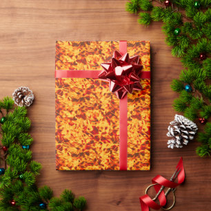 Papier Cadeau Enflammé - Texture de Flamme Audacieuse
