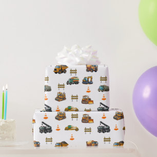 Papier Cadeau Engins de construction